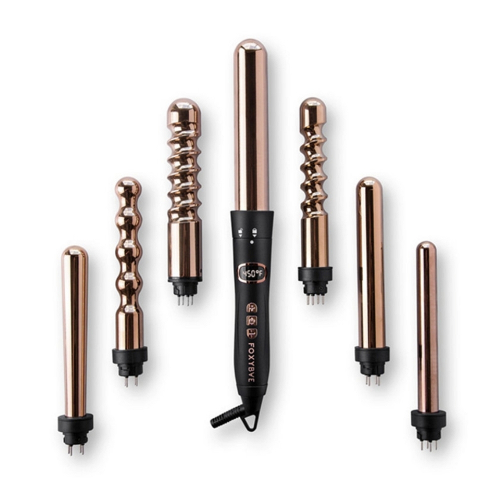 FOXYBAE 7-in-1 Curling Wand Set -  RoseGold (NEW)